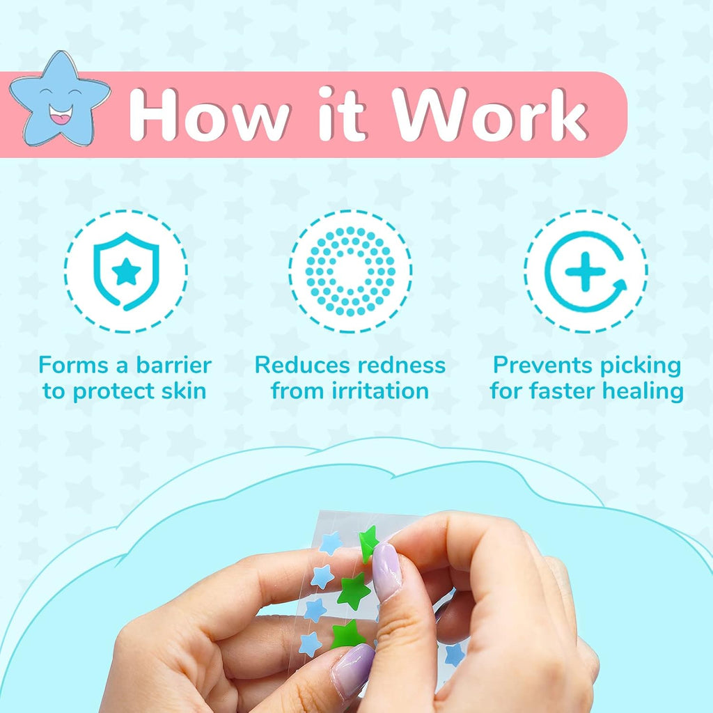 Acne Patch Pimple Patch, Star-Shaped Pimple Patch, Hydrocolloid Acne Stickers Acne Patch, 108 Dots Patches Acne Absorbing Cover Patch for for Acne Blemish, Pimples, Whiteheads, Zit,12Mm & 8Mm
