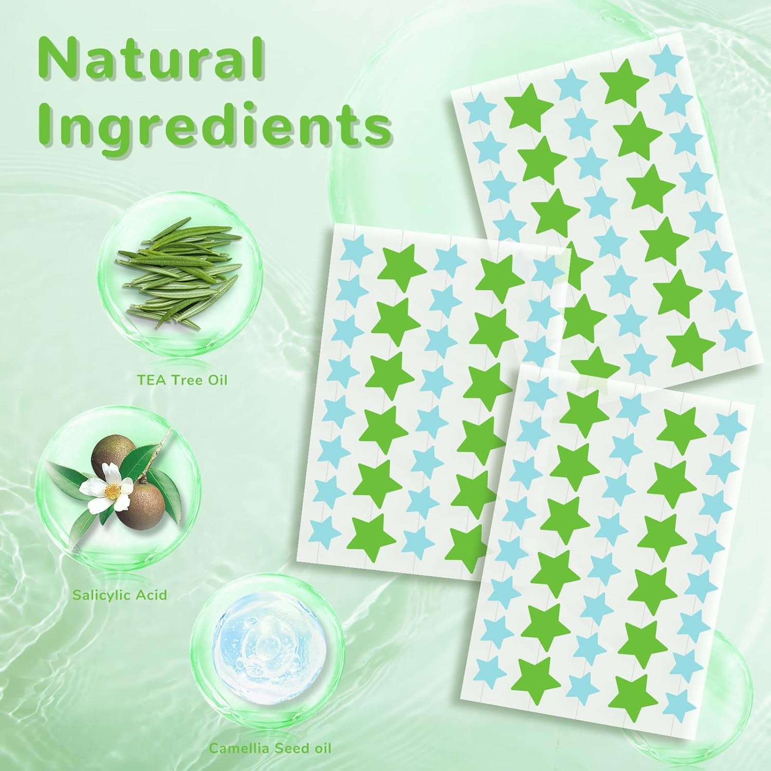 Acne Patch Pimple Patch, Star-Shaped Pimple Patch, Hydrocolloid Acne Stickers Acne Patch, 108 Dots Patches Acne Absorbing Cover Patch for for Acne Blemish, Pimples, Whiteheads, Zit,12Mm & 8Mm
